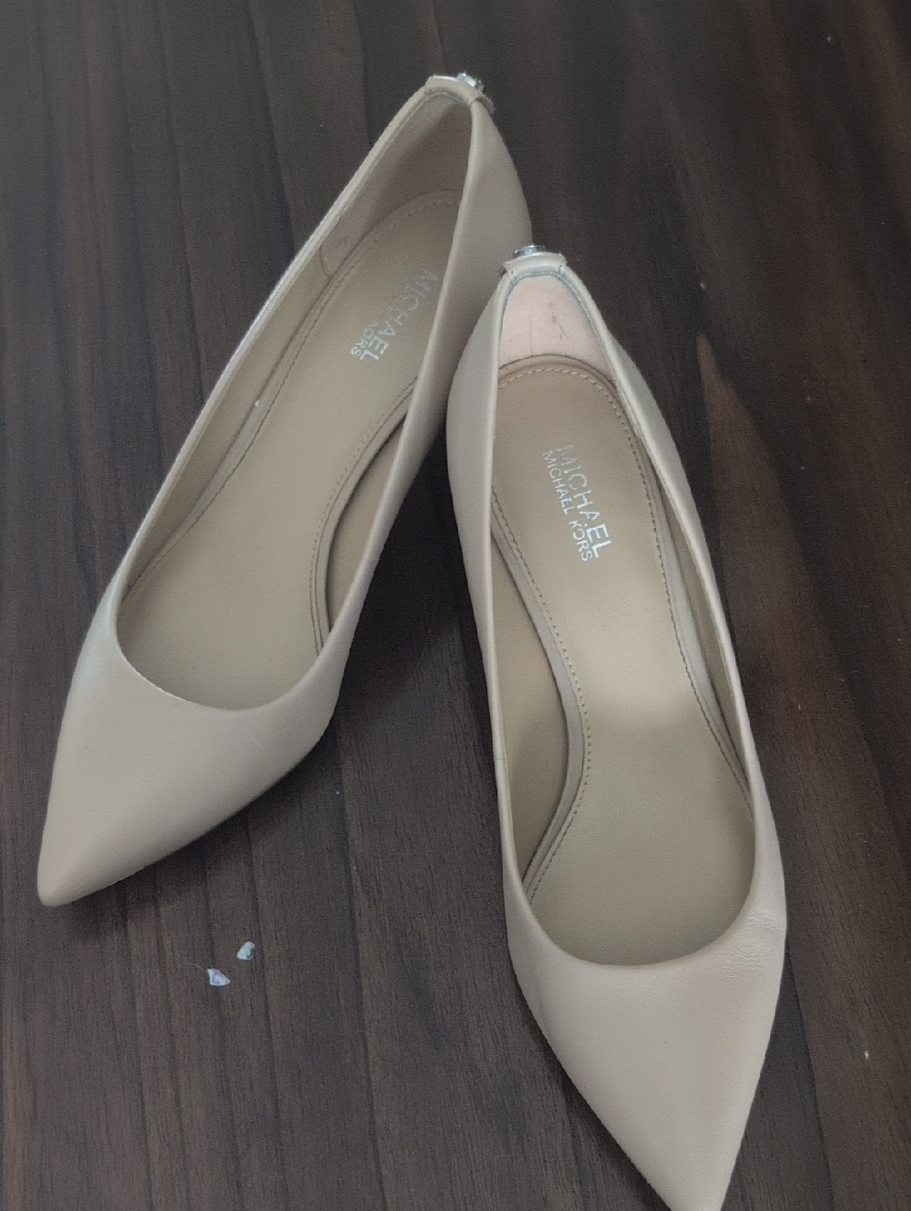 Michael Kors Beige Pointed-Toe Leather Heels